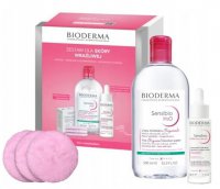 Bioderma Sensibio Zestaw Xmass 2024, woda micelarna 500ml + serum 30ml + płatki kosmetyczne