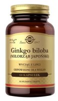 Solgar Ginko biloba (Miłorząb Japoński), 60 kapsułek