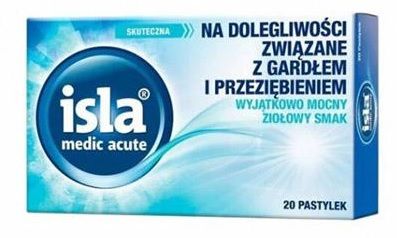 Isla Medic acute, mocny ziołowy smak, 20 pastylek