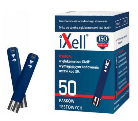 Ixell, Paski do oznaczania glukozy we krwi, 50 sztuk