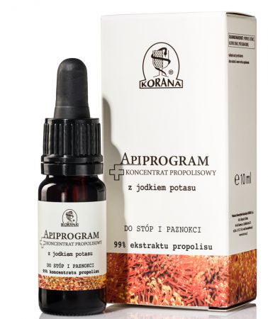 Korana Apiprogram, Koncentrat z jodkiem potasu, do stóp i paznokci, 10ml