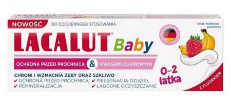 Lacalut Baby, Pasta do zębów 0-2 lat,malinowo-bananowa, 55ml