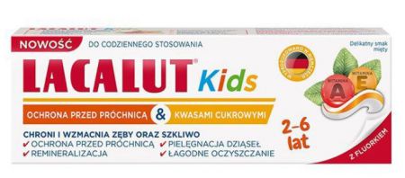 Lacalut Kids, Pasta do zębów, 2-6 lat, 55ml