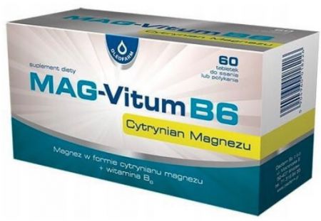 Mag-Vitum B6, cytrynian magnezu, 60 tabletek
