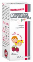 Magnefar B6 Junior, płyn dla dzieci od 3 lat i dorosłych, smak malinowy, 120 ml