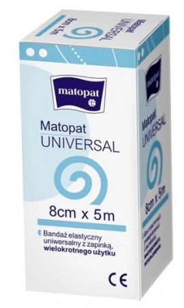 Matopat bandaż elastyczny 5 m x 8 cm z zapinką 1szt