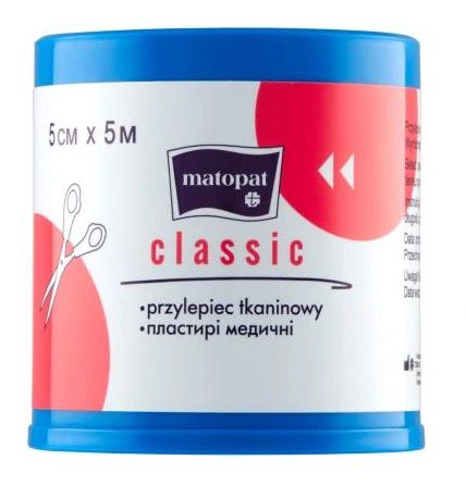 Matopat Classic Przylepiec tkaninowy 5cm x 5m, 1 sztuka