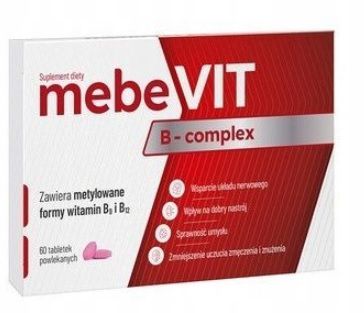 MebeVIT B-complex, wsparcie układu newowego,60 tabletek