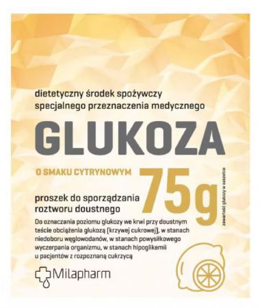 Milapharm Glukoza o smaku cytrynowym proszek 75g