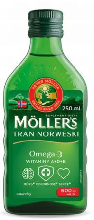 Mollers Tran Norweski  o aromacie naturalnym, 250ml