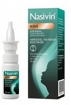 Nasivin Kids; 0,25 mg/ml, aerozol do nosa, roztwór, 10ml