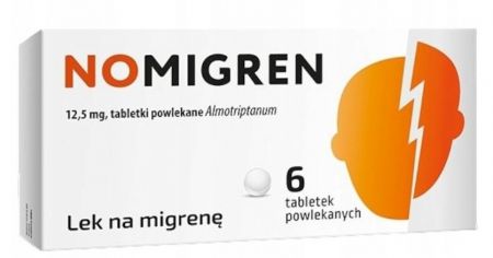 Nomigren 12,5 mg lek na migrenę, 6 tabletek powlekanych