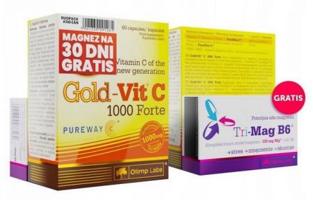 Olimp, Zestaw Gold-Vit C, 1000 + Tri-Mag B6