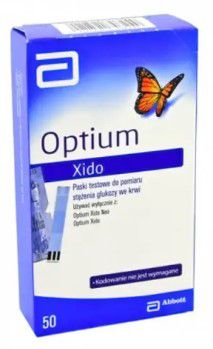 Optium Xido, paski testowe do glukometru, 50 sztuk