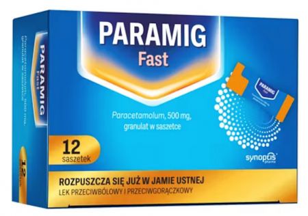 Paramig Fast, granulat paracetamol 500 mg, 12 saszetek