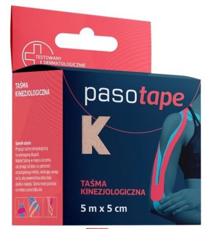 Pasotape, Taśma Kinezjologiczna 5mx5cm, Kolor beżowy