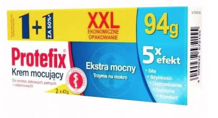 Protefix, krem mocujący do protez zębowych, Extra mocny, 2 x 47 g