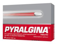 Pyralgina 500 mg, lek przeciwbólowy,  6 tabletek