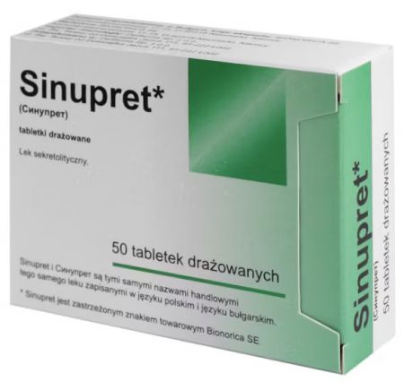 Sinupret, 50 tabletek drażowanych, Delfarma