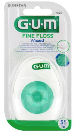 Sunstar GUM Fine Floss, woskowana nić dentystyczna 55m, 1 sztuka