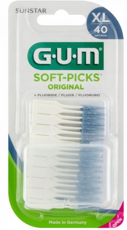 Sunstar Gum Soft-Picks Original, szczoteczki do przestrzeni międzyzębowych, bardzo duże XL, 40 sztu