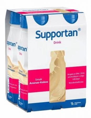 Supportan Drink, preparat odżywczy, smak ananas - kokos, 4 x 200 ml