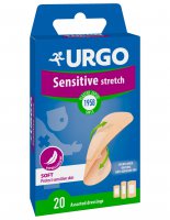 URGO Sensitive Stretch, Zestaw plastrów pakowanych pojedynczo 20szt.
