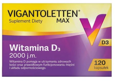 Vigantoletten, Max, witamina D3, 2000j.m x 120 kapsułek