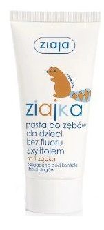 Ziaja Ziajka, Pasta do zębów dla dzieci bez fluoru z xylitolem od 1 ząbka,  50ml